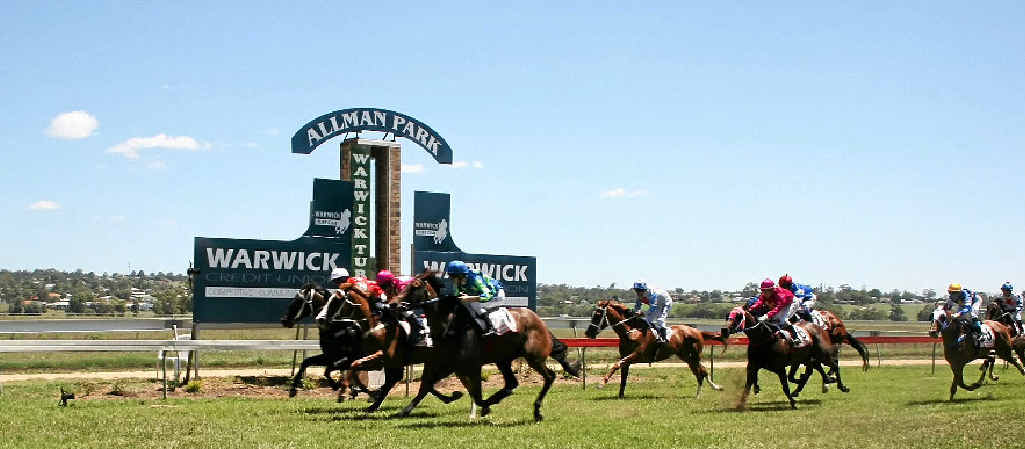Friendly Tradition, trained by Jennifer Fraser and ridden by Ron Goltz, wins the Glenmar Fuels QTIS Maiden Plate at the Allora Cup Race Day. Friendly Tradition, trained by Jennifer Fraser and ridden by Ron Goltz, wins the Glenmar Fuels QTIS Maiden Plate at the Allora Cup Race Day.